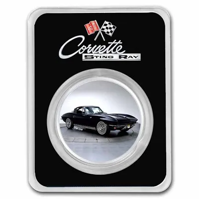 Corvette (1963) Black Stingray 1 Oz Colorized Silver W/ TEP • $42.57
