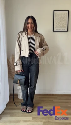 $119.97 • Buy Zara New Woman Ss23 Beige Oversize Short Trench Coat Ref:4432/706