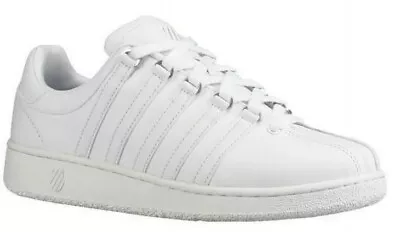 K-Swiss Men Classic VN Leather Sneaker White/White 03343101M/07321101M Size 9 • $67.95