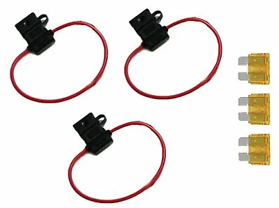 10 Gauge ATC ATO In-Line Fuse Holder Wire 12V Blade Waterproof 3 Pack 20 Amp • $5.80