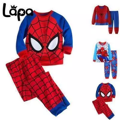 Boys Kid Spiderman Pyjamas Outfits Avengers Super Hero Nightwear Loungewear PJs. • £9.59