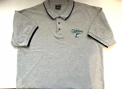 Miami Dolphins NFL Light Gray Polo Shirt Size XL Old School Dolphin • $12.48