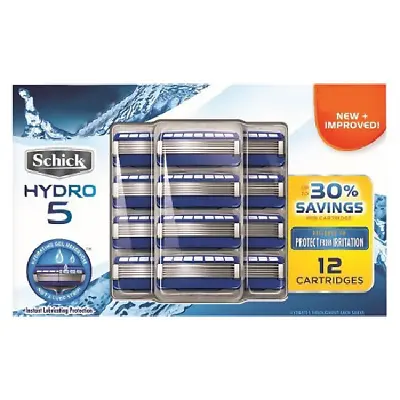 $23.75 • Buy Schick Hydro5 Hydrating Razor Blade Cartridge Refills - 12 Count (Unboxed)