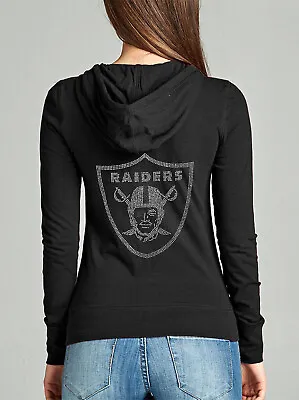 Las Vegas Raiders Jersey Rhinestone Bling Hoodie Sweater • $29.99