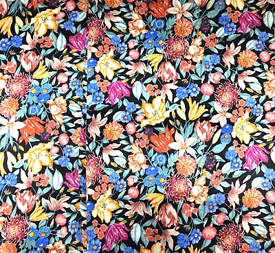 Liberty Belgravia Silk Satin Fabric  Royal Garland • £22.50