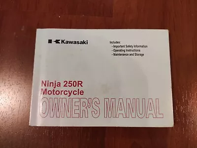 2011 Kawasaki EX250 Ninja 250R Motorcycle Owners Owner  Manual 99987-1647 OEM • $19.99