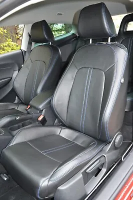 VW Scirocco Genuine Fit Seat Covers - Tailored Black PVC With Blue Stitching • $497.33