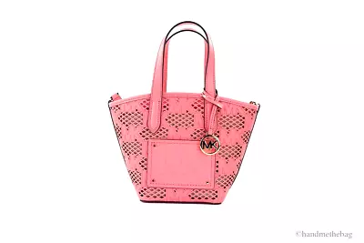 Michael Kors Kimber Small Tea Rose Leather 2-in-1 Zip Tote Messenger Bag Purse • $129