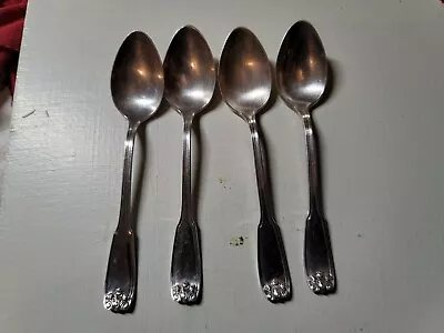 4  Wm Rogers  Pat 12 SILVER PLATE SPOONS 4 1/4 IN LONG  • $21