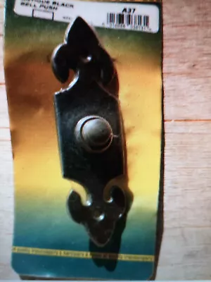 £5.99 • Buy Black Iron Fleur De Lys Door Bell Push Hard Wired – Size 120mm X 30mm