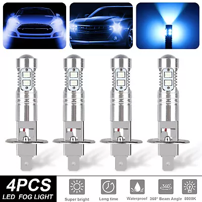 4x H1 200W CREE LED Fog Driving Light Bulbs DRL Lamp 8000K Ice Blue Super Bright • $13.48