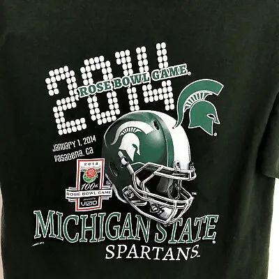 Michigan State Spartans Rose Bowl Game 2014 Size Medium Green T-Shirt • $15