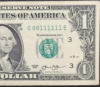 🔥 TRUE BINARY 6 In A Row $1 One Dollar BIll Fancy Serial Number Paper Currency • $38