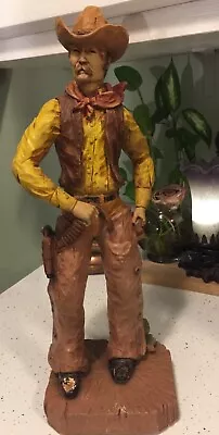 Universal Statuary Corp Resin Cowboy Statue Western Figure Signed 1976 17” Tall • $69.99