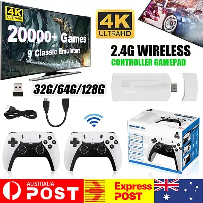 Video Game Console Retro TV Stick 128G 4K HDMI 2 Wireless Controller 20000 Games • $45.99