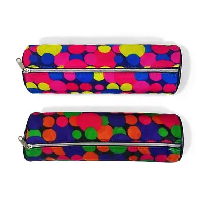 £3.99 • Buy Kids Barrel Pencil Case Zip Closure Back To School Round Tube Stationery Case