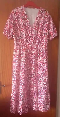 New Without Tags Red/Pink/Mauve/White Floral Unbranded Frilled Midaxi Dress XL • £2.95
