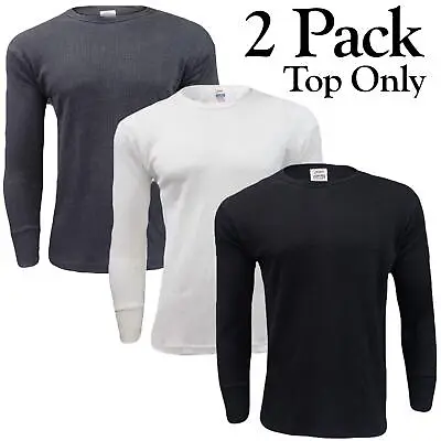 2 X Full Sleeve Mens Thermal Long Sleeves Vest Top Winter Warm Shirts Long Johns • £9.49