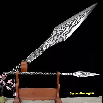 84CM -Steel Handle KUNGFU Sword Camping Spear Stainless Steel Spear Heads Sharp • $132