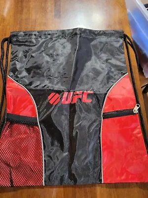 UFC Gym Drawstring Bag With Mesh/zipper Pockets Black & Red • $20