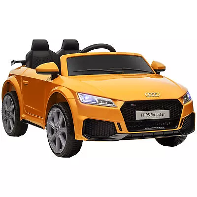 HOMCOM 12V Battery Licensed Audi TT RS Ride-On Car W/ Remote Headlight - Yellow • £124.99