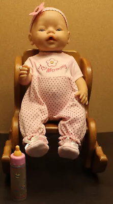 Vintage Baby Born Zapf Creations Doll With Bottle Can Drink & Wet • $23.99