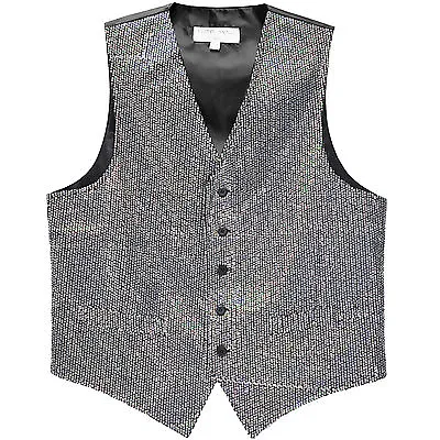 New Men's Tuxedo Vest Waistcoat Only Sequin Silver Wedding Party Prom Formal • $32.95