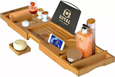 ROYAL CRAFT WOOD Luxury Bathtub Caddy Tray One Or Two Person Bath And Bed Tray • $42.63