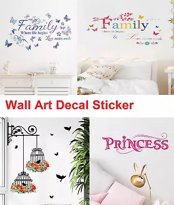 Family Where Life Begins & Love Never Ends  Wall Stickers 58cm X 25cm Uk 32e • £4.49