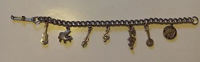 Country Music Hall Of Fame Silver Tone Charm Bracelet - 7 Inches Long • $5