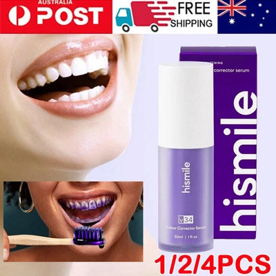 $13.96 • Buy NEW Hismile V34 Colour Corrector Teeth Whitening Tooth Stain Removal Toothpaste