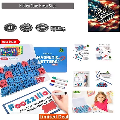 Large Magnetic Letters And Numbers Kit - 286 Pcs - Educational Spelling Set • $55.79