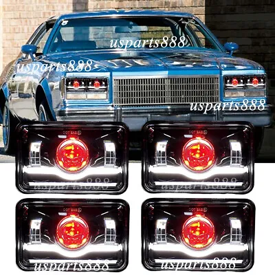 4x Fit Buick Regal Chevrolet Camaro 1982-1987 4x6  LED Headlights DRL Hi-Lo Beam • $63.01