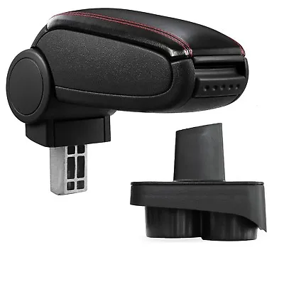 Armrest Center Armrest Leather Cover Black / Red For VW Polo 9N 9N2 9N3 + GTI • $50.63