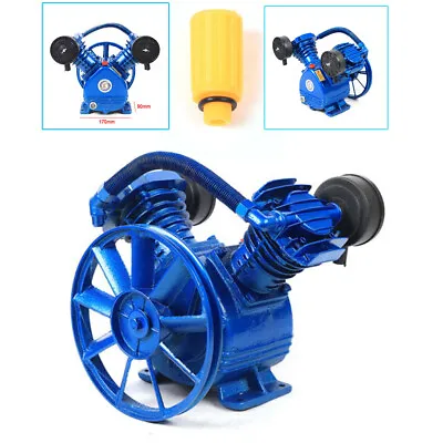 3HP 2Piston V Style Twin Cylinder Air Compressor Pump Head Single-Stage Oil View • $111