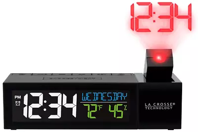 La Crosse Technology 616-12667-INT Silver Atomic Projection Alarm Clock With... • $30.86