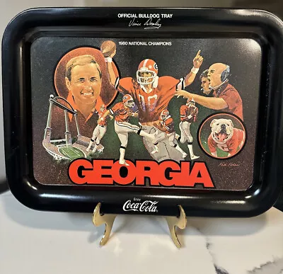 1980 Vintage Coca Cola UGA Georgia Bulldogs National Championship Tray Dawgs • $20
