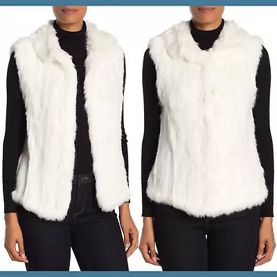 NWT Bagatelle Genuine Rabbit Fur Vest In Ivory [SZ Small ] #G643 • $129.99