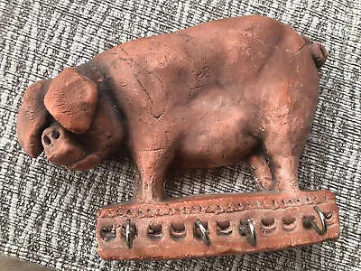 £10 • Buy Pottery Pig Hanging Key Holder FREE UK POSTAGE