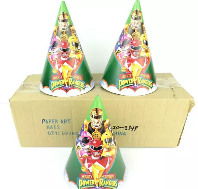 48-pack Classic Mighty Morphin Power Rangers Party Hats Birthday Green Vintage • $12.50