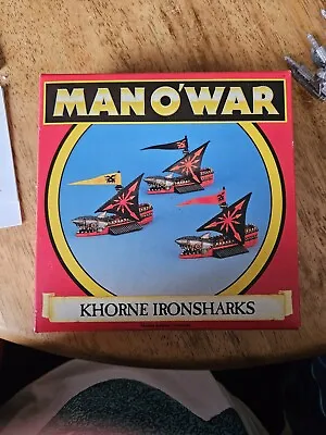 Warhammer Man O' War Khorne Ironsharks Boxed Metal OOP • £29.95