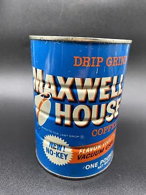Vintage Maxwell House Coffee Can Tin Drip Grind No Key Vacuum 1lb No Lid  • $8.79