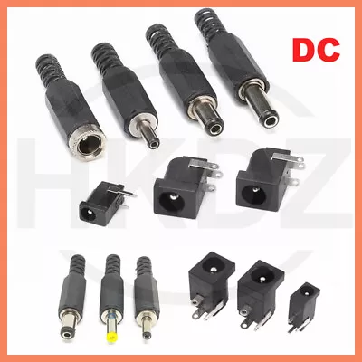 DC Power Plug Socket Male Female Barrel Jack Connector Adapter PCB Panel Mount • $1.45