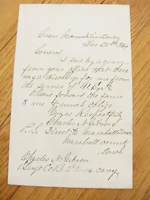 Civil War 2nd Iowa Cavalry Letter 1864 • $125