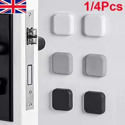 4X Wall Protector Self-Adhesive Rubber Stop Door Handle Bumper Guard Stopper UK • £6.29