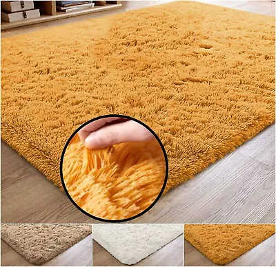 £6.99 • Buy Large Shaggy Rugs Anti Slip Living Room Fluffy Rug Long Hallway Runner Floor Mat