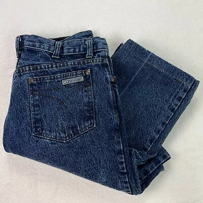 Calvin Klein VTG 80's Mens 38 (Actual 33 X 28.5) Denim Medium Wash Tapered Jeans • $45