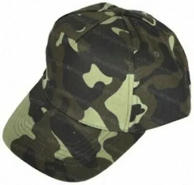 Baseball Cap Boys Girls Camouflage 6 Panel Peaked Cotton Summer Hat • £4.75