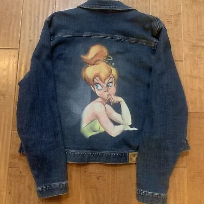 Disney Tinker Bell Jean Jacket Size XL 18/20 Disney Store Beautiful Art • $25