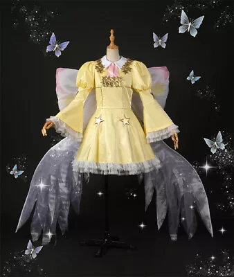 KINOMOTO SAKURA Yellow Star Dress Cosplay Costume Anime Card Captor SAKURA Hallo • $116.75